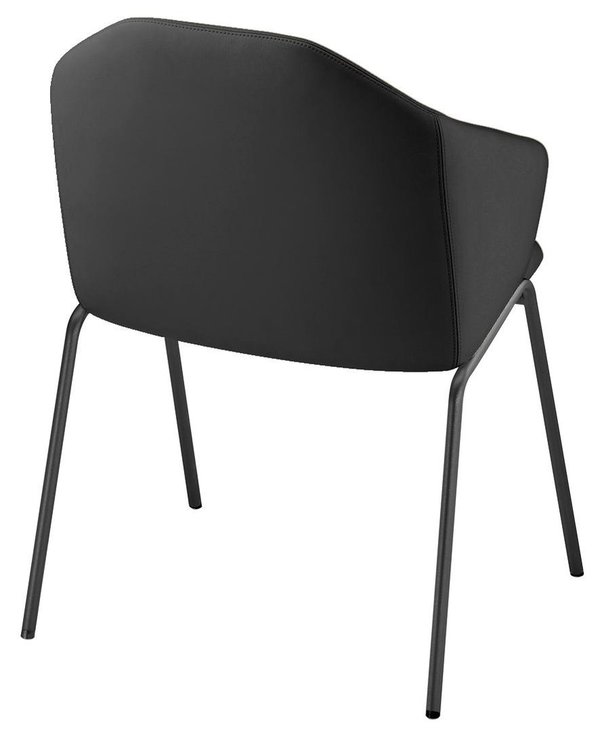COOQY 4-Fuss Stuhl Chrom hochglanz oder pulverbeschichtet schwarz
