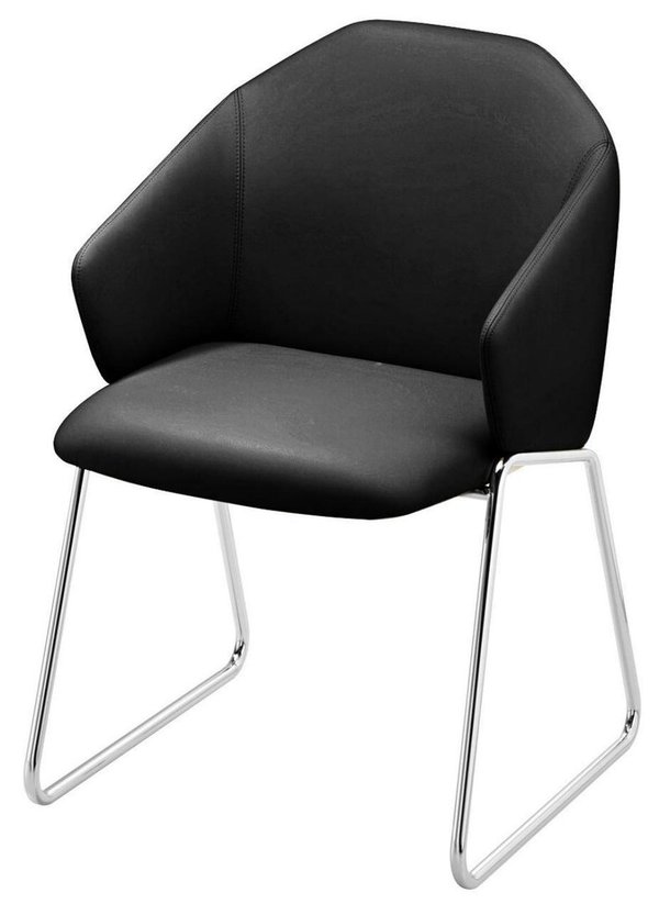 COOQY Kufen-Stuhl Chrom hochglanz oder pulverbeschichtet schwarz