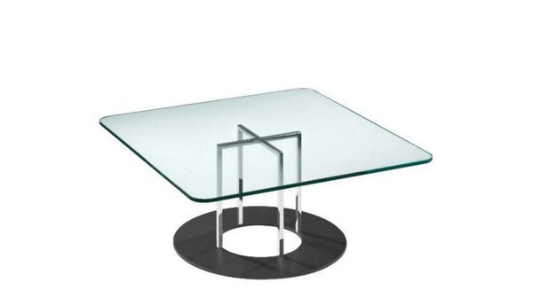 ROB Couchtisch Glas klar Untergestell Chrom hochglanz 85 x 85 cm